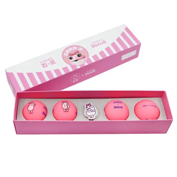 Volvik X Jinro Toad Natterjack Vivid Golf Ball Set With Pink Ball Marker 1