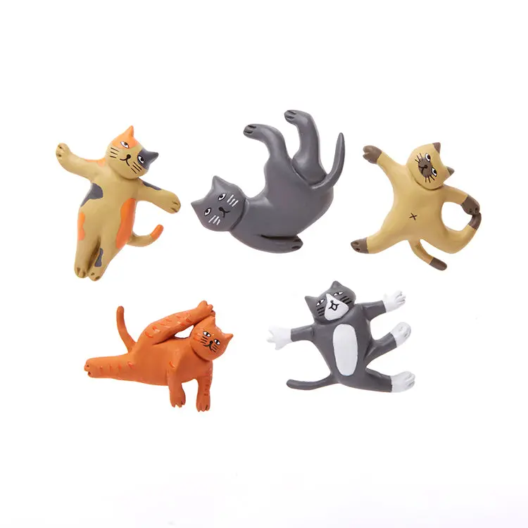 Yoga-Pose Cat Magnet Set 1