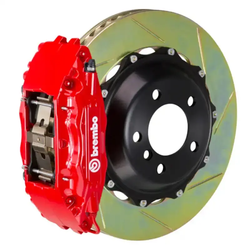 Brembo Front Gt Big Brake Kit For Mercedes-Benz C-Class (1994–2000) – 4-Piston Calipers, 332X32Mm Two-Piece Slotted Rotors – Red Finish 1