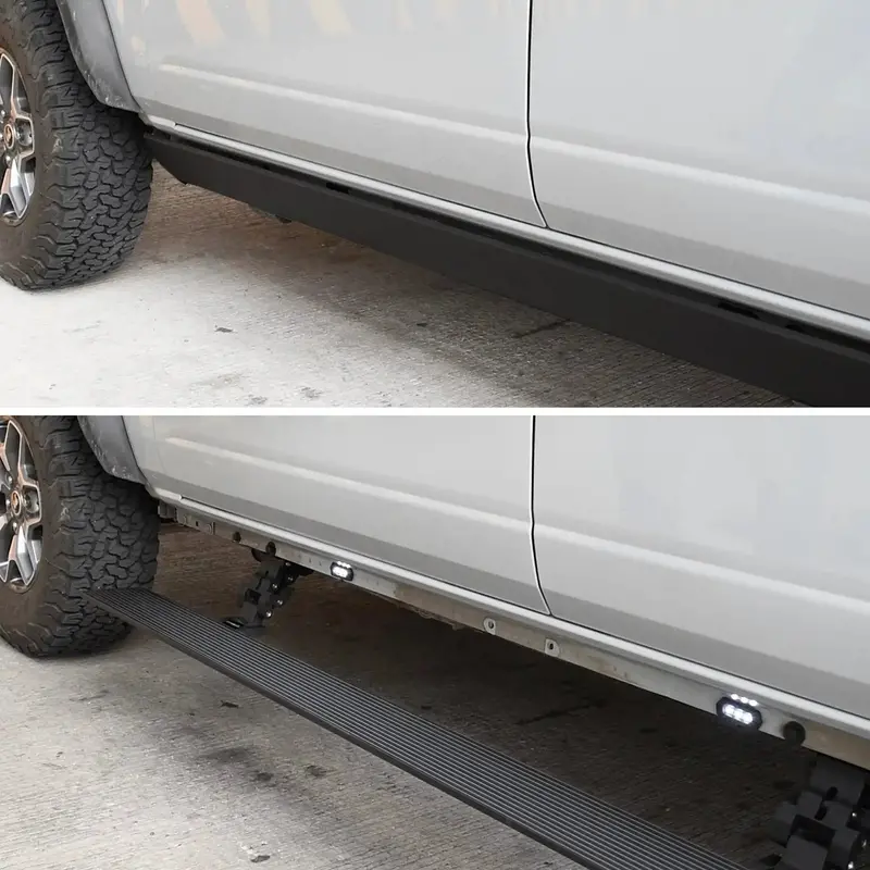 Go Rhino E1 Electric Running Boards – Black Textured, Crew Cab Fit 1