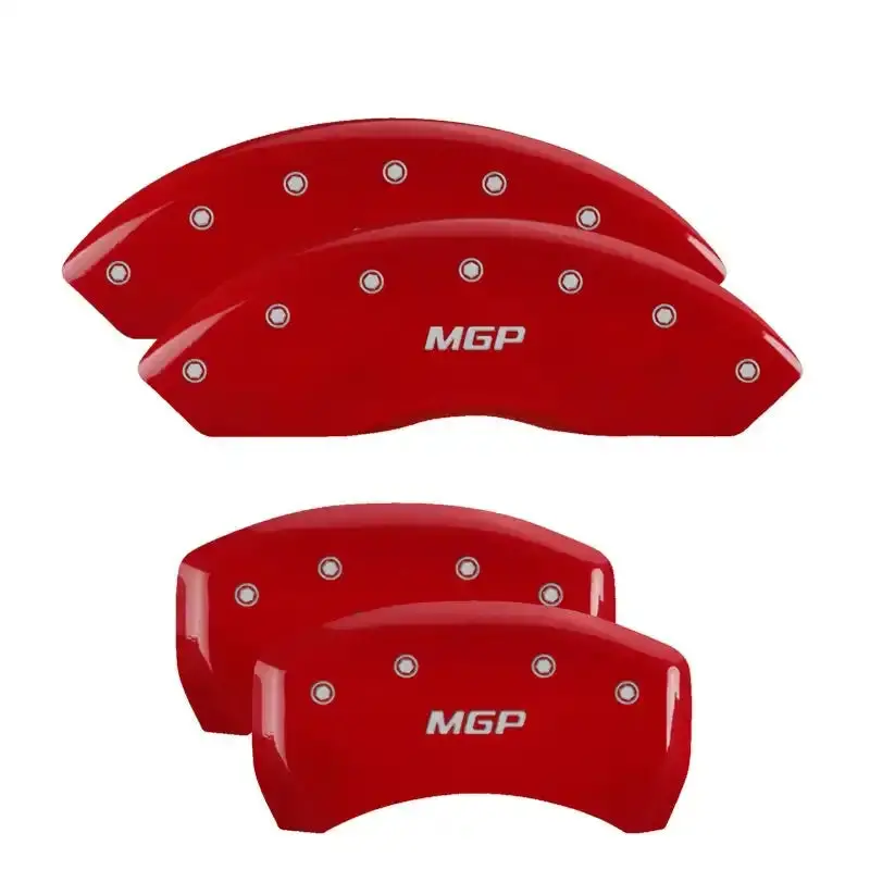Mgp Engraved 4-Piston Caliper Covers – Front & Rear, Red Finish With Silver Accent (Circle K/Kia Fit) 1