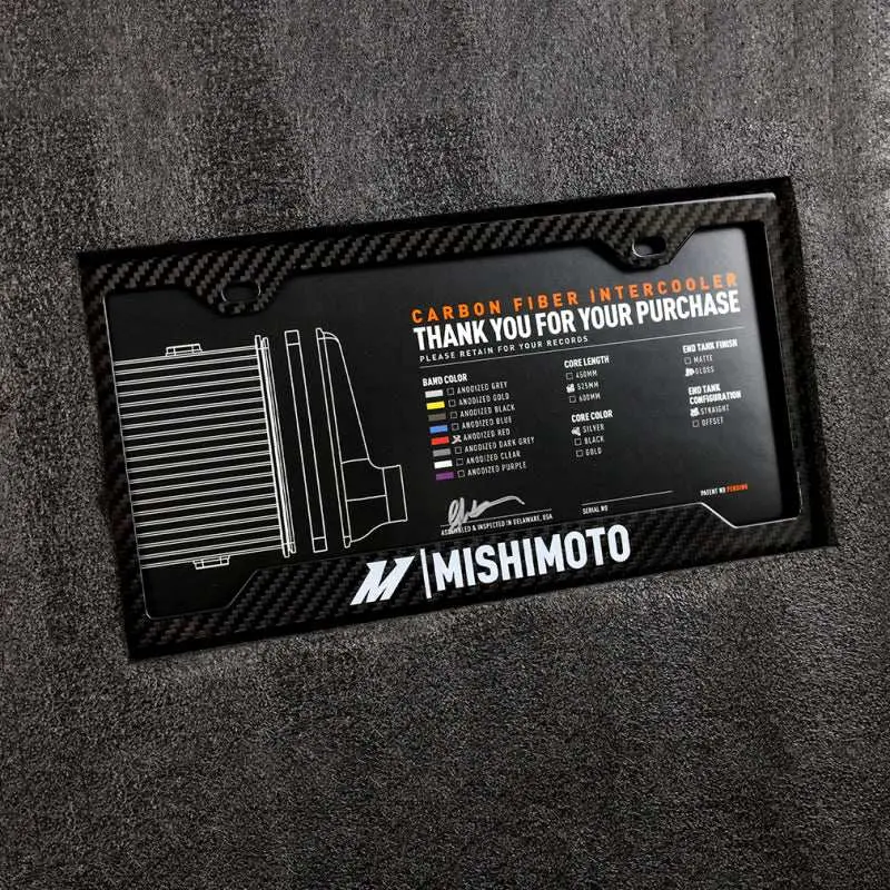Mishimoto Universal Carbon Fiber Intercooler – Matte Tank, 450Mm Silver Core, S-Flow Design With V-Band Flanges 1