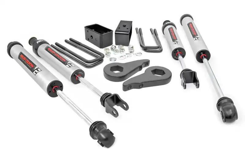 Rough Country 28370 Leveling Kit – 1.5 To 2.5-Inch Front Lift With V2 Performance Shocks 1