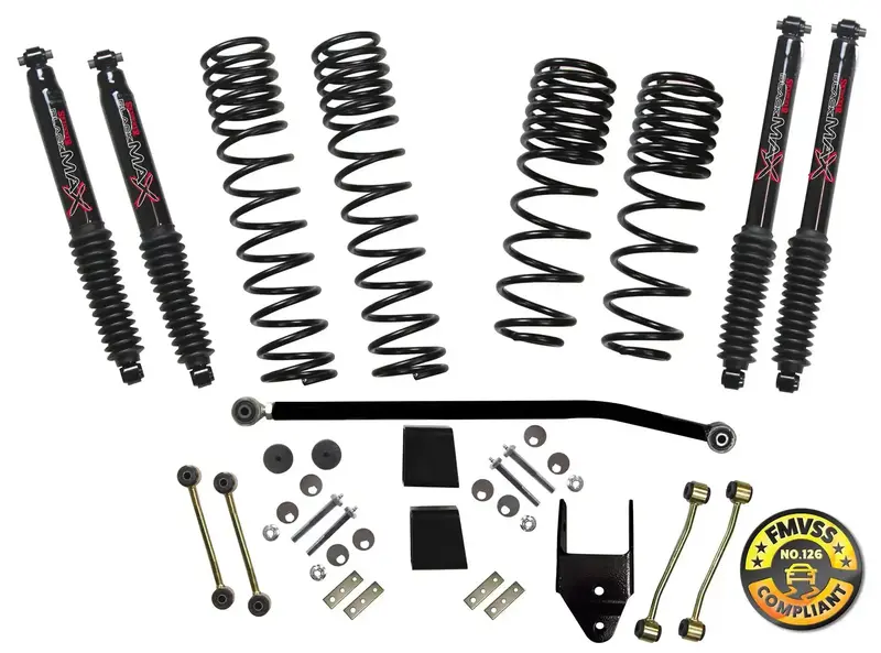 Skyjacker Jl40Rbpblt 3.5–4-Inch Coil Spring Lift Kit – Includes 4 Blackmax Adjustable Shocks & Front Track Bar 1